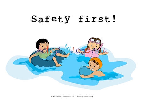 Safety first! pool poster
