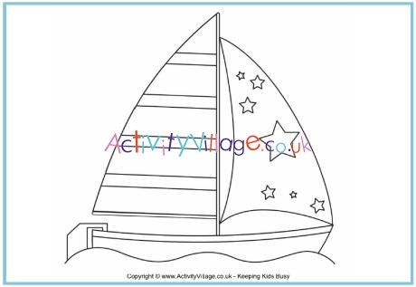 Sailing boat colouring page