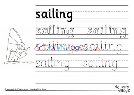 Sailing Handwriting Worksheet