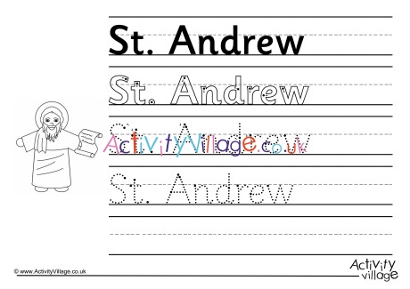Saint Andrew Handwriting Worksheet