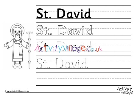 Saint David Handwriting Worksheet