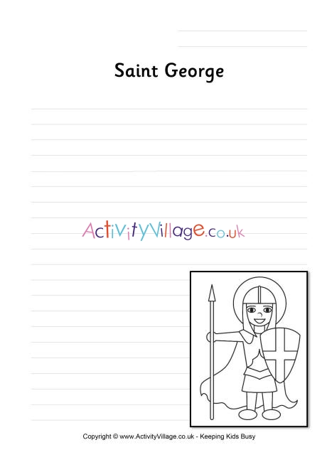 Saint George writing page