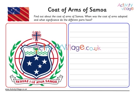 Samoa Coat Of Arms Worksheet