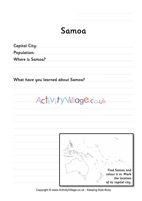 Samoa worksheet