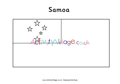 Samoan flag colouring page