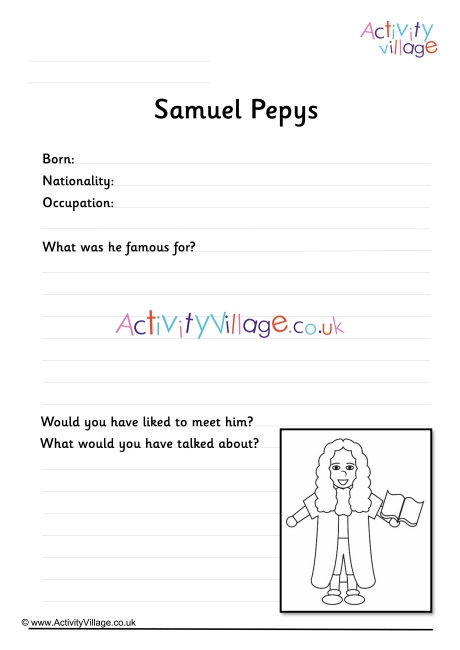 Samuel Pepys Worksheet