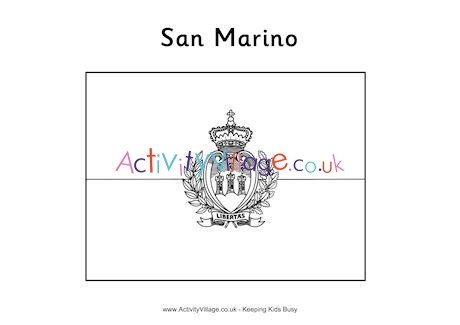 San Marino Flag Colouring Page