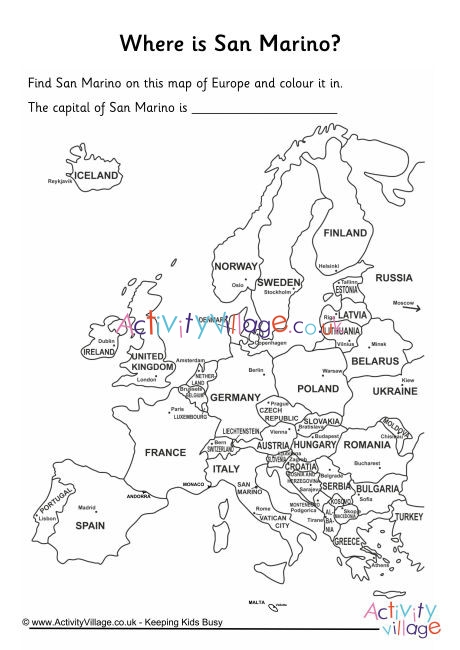 San Marino Location Worksheet