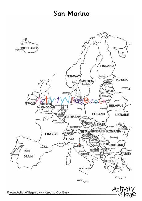 San Marino On Map Of Europe