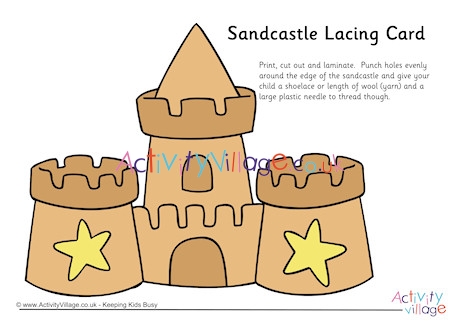 Sandcastle Lacing Card