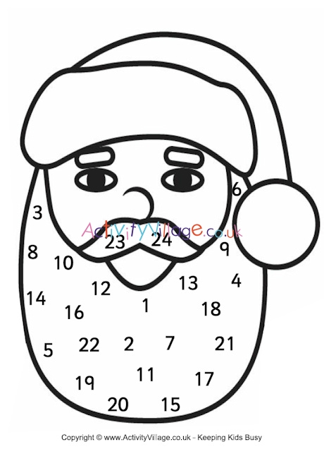 Santa advent calendar printable