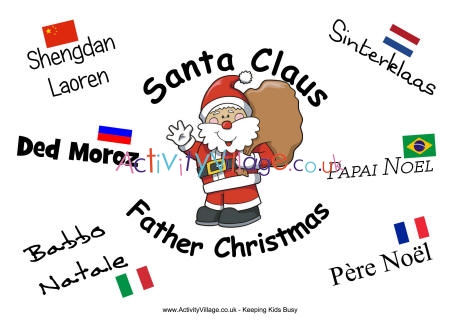 Santa Claus around the world poster