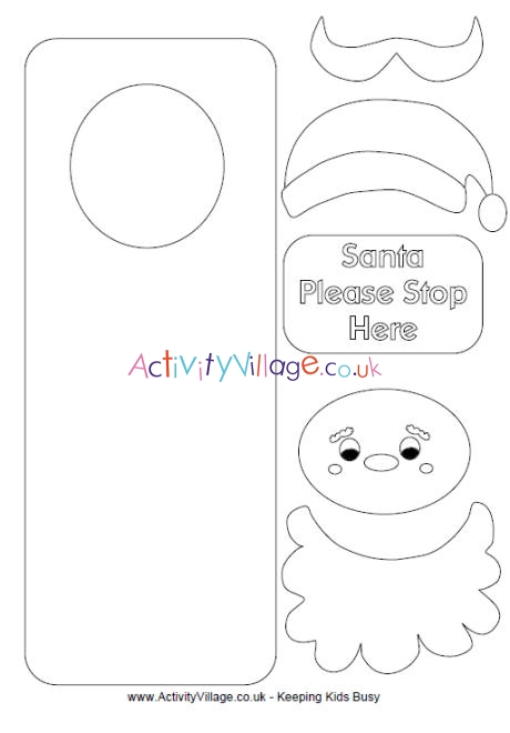 Santa door hanger printable 