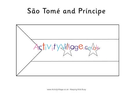 Sao Tome and Principe Flag Colouring Page