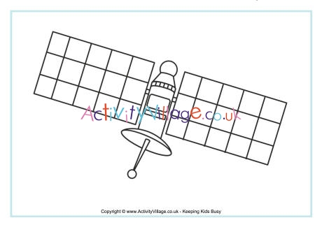 Satellite colouring page 