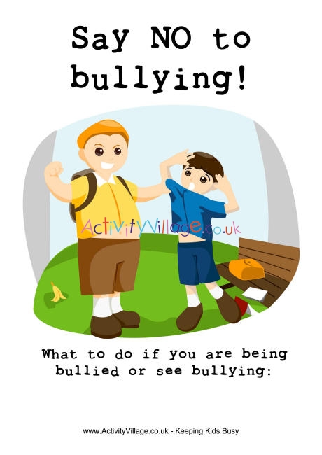 Say No to bullying poster