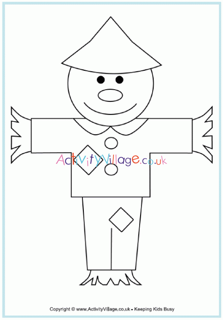 Scarecrow colouring page