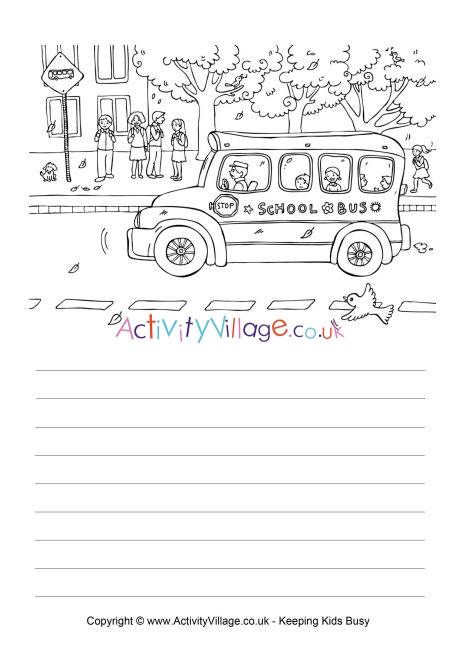 School bus story paper