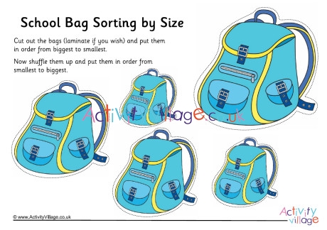 School Bag Size Sorting