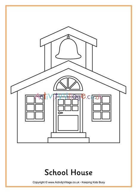 School house colouring page 2