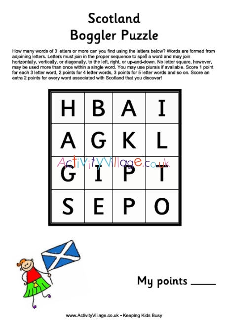 Scotland boggler puzzle