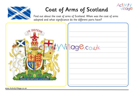 Scotland Coat Of Arms Worksheet