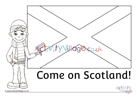 Scotland supporter colouring page 1