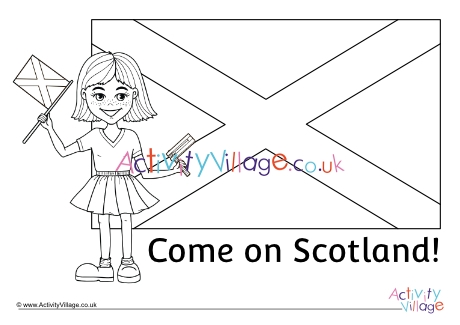 Scotland supporter colouring page 2
