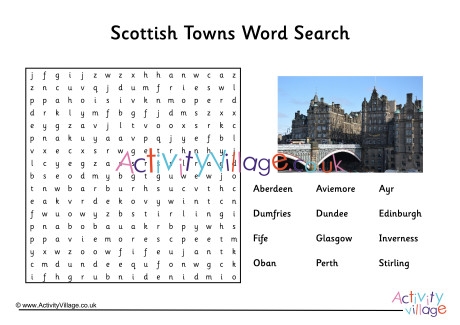 Scottish Towns Word Search