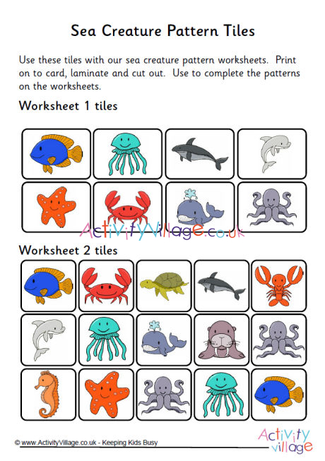 Sea creature patterns tiles Sea creature patterns tiles