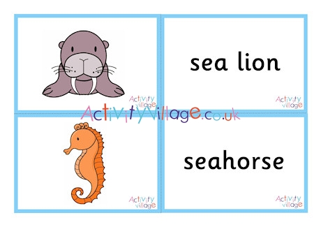 Sea Creature Vocabulary Matching Flashcards