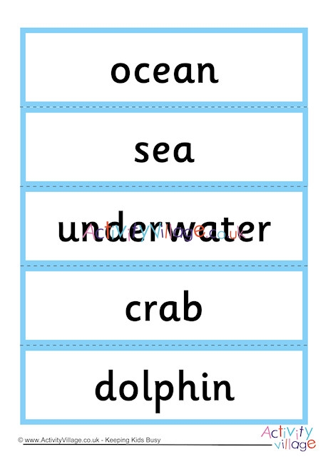 Sea Creature Word Cards