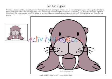 Sea Lion Printable Jigsaw