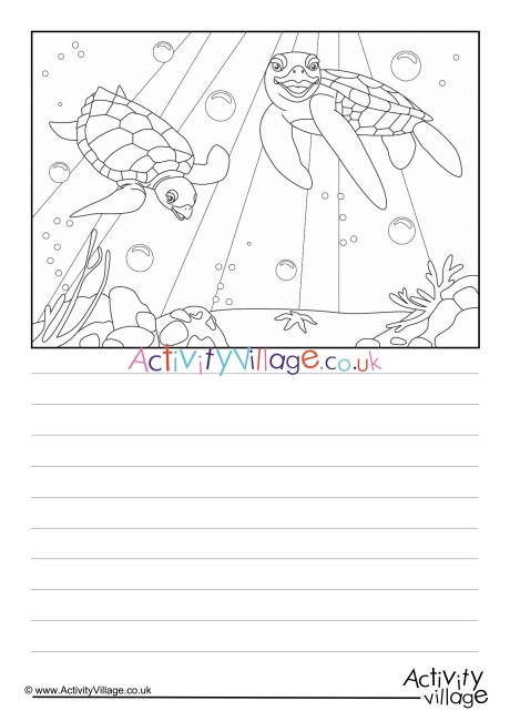 Sea Turtles Scene Story Paper