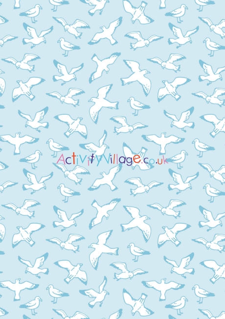 Seagull scrapbook paper washed