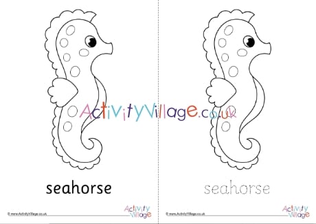 Seahorse Colouring Page 2
