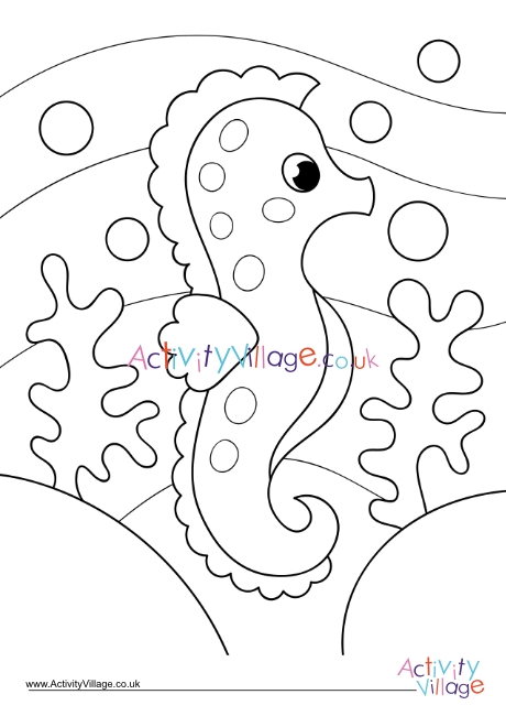 Seahorse Colouring Page 3