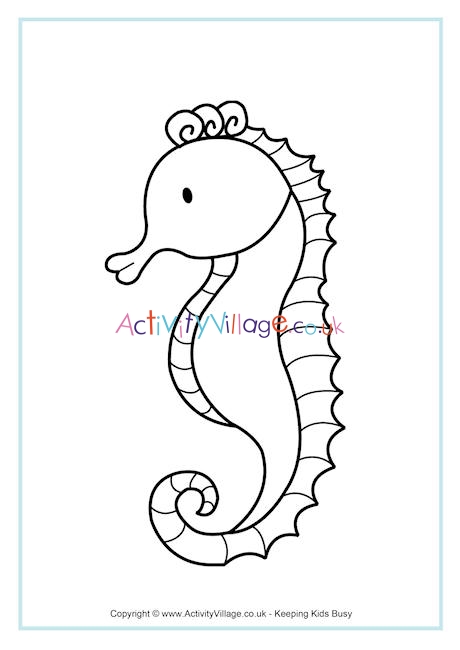 Seahorse Colouring Page