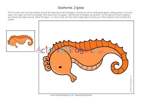 Seahorse Printable Jigsaw