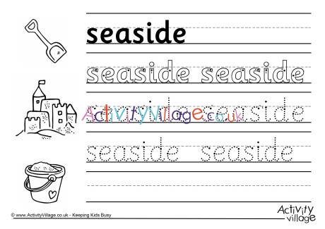 Seaside handwriting worksheet