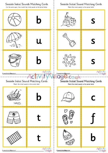 Seaside initial sounds matching cards