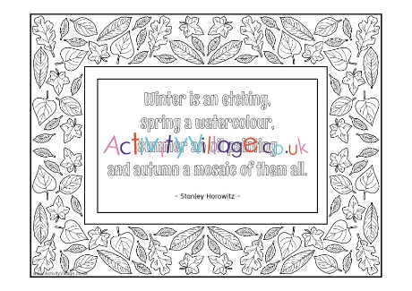 Seasons Quote Colouring Page