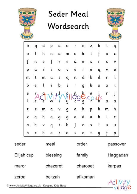 Seder Meal Word Search