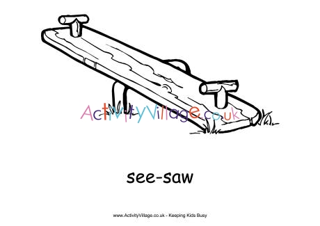 Download Seesaw Colouring Page