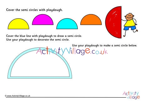Semicircle Shape Playdough Mat