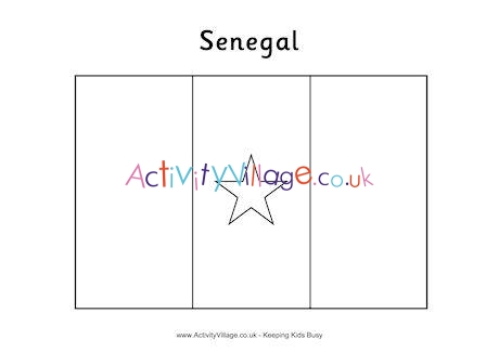 Senegal Flag Colouring Page