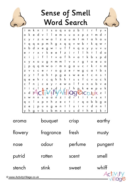 Sense Of Smell Word Search