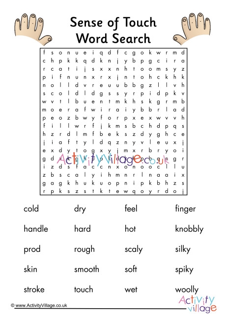 Sense Of Touch Word Search