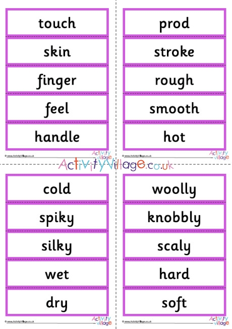 Senses Touch Word Cards