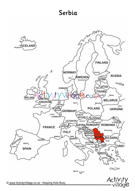 Serbia On Map Of Europe